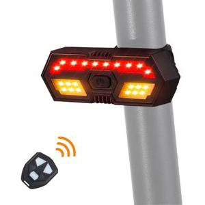 WEST BIKING YP0701314 Fiets LED Achterlicht Fiets Claxon Knipperlicht Waarschuwing Achterlamp met Afstandsbediening