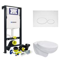 Toiletset Plieger Frame By Geberit met Basic Pro Randloos Toilet Wit Glans en Softclose Zitting