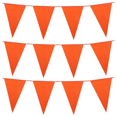 Vlaggenlijn - 3x - oranje - 25 meter - kunststof