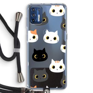 Katten: Motorola Moto G9 Plus Transparant Hoesje met koord