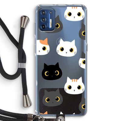Katten: Motorola Moto G9 Plus Transparant Hoesje met koord