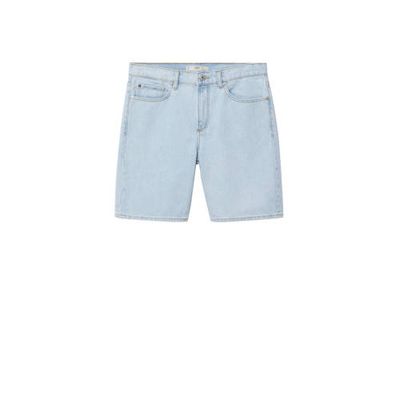 Mango Man regular fit jeans short changeant blauw