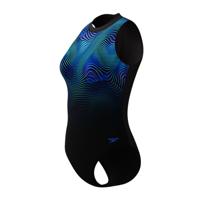 Speedo Print Hydrasuit badpak zwart/blauw dames