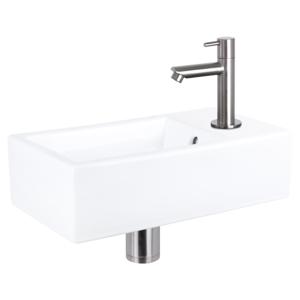 Differnz Force fonteinset keramiek - kraan recht - 40 x 22 x 11.5 cm - mat chroom