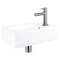 Differnz Force fonteinset keramiek - kraan recht - 40 x 22 x 11.5 cm - mat chroom