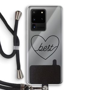 Best heart black: Samsung Galaxy S20 Ultra Transparant Hoesje met koord