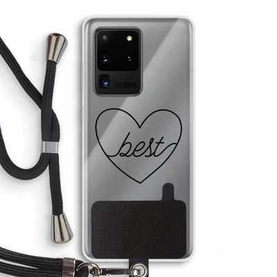 Best heart black: Samsung Galaxy S20 Ultra Transparant Hoesje met koord