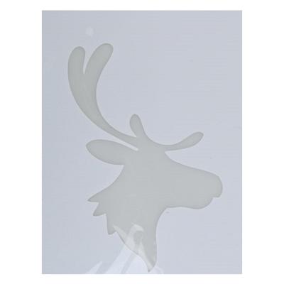 Kerst raamsjabloon rendierhoofd - wit - 35 cm - raamdecoratie - kerstversiering