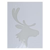 Kerst raamsjabloon rendierhoofd - wit - 35 cm - raamdecoratie - kerstversiering