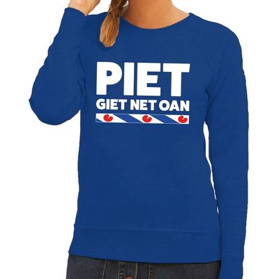 Blauwe trui / sweater Friesland Piet Giet Net Oan dames Blauwe trui / sweater Friesland Piet Giet Net Oan dames