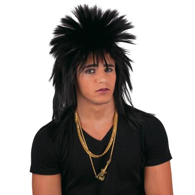 Funny Fashion Punker verkleed pruik - voor heren - zwart - carnaval