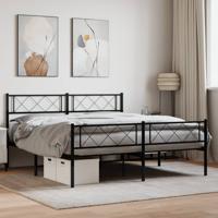 Bedframe met hoofd- en voeteneinde metaal zwart 120x200 cm