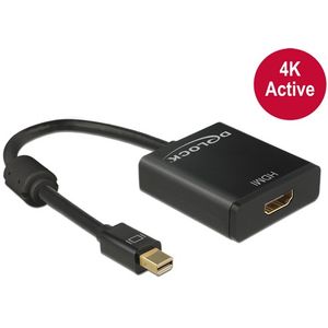 DeLOCK 62611 video kabel adapter 0,2 m Mini DisplayPort HDMI Type A (Standaard) Zwart