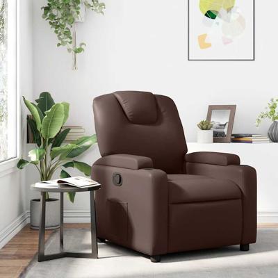 Fauteuil verstelbaar kunstleer bruin