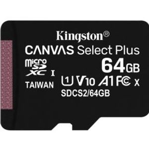 Kingston Technology Canvas Select Plus flashgeheugen 64 GB MicroSDXC Klasse 10 UHS-I