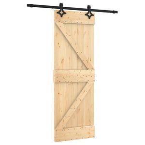 vidaXL Schuifdeur met beslag 70x210 cm massief grenenhout