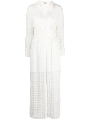 Cult Gaia robe longue Pernille à carreaux - Blanc