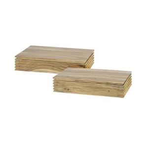 Giga Meubel - Nachtkastje Naturel Acaciahout - Set van 2 - 40x25x8cm