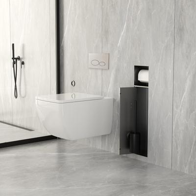 Toiletrol- en borstelhouder Xellanz Rocko | Inbouw | Betegelbaar | Messing | Gunmetal