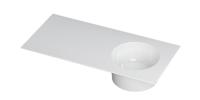 Wastafel UFO porselein rond rechts zonder kraangat 100 cm x 48 cm x 18 cm Glans wit 0300940