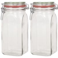 2x Weckpotten/inmaakpotten 1500 ml/1,5 liter met beugelsluiting - thumbnail