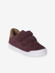 Leren sneakers met klittenband, kleutercollectie meisjes bordeauxrood