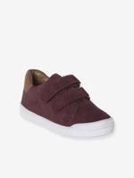 Leren sneakers met klittenband, kleutercollectie meisjes bordeauxrood