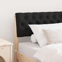 Gestoffeerd hoofdbord Zwart 90 cm Massief grenenhout