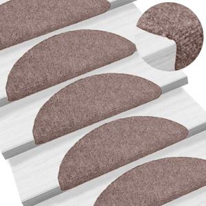 VidaXL Trapmatten zelfklevend 5 stuks 56x17x3 cm crème halfrond