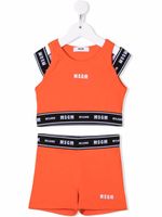 MSGM Kids survêtement à bande logo - Orange