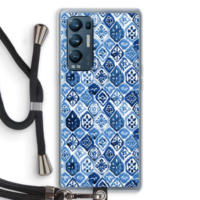 Blauw motief: Oppo Find X3 Neo Transparant Hoesje met koord