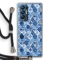 Blauw motief: Oppo Find X3 Neo Transparant Hoesje met koord