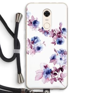 Waterverf bloemen: Xiaomi Redmi 5 Transparant Hoesje met koord