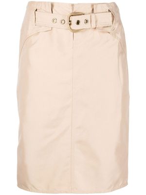 Gucci Pre-Owned jupe crayon à taille ceinturée (années 2000) - Tons neutres