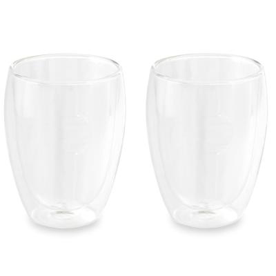 Dubbelwandige thee/koffieglazen - 2x - 350 ml - transparant - glas