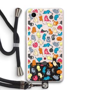 Kleurrijke katten: Pixel 3 XL Transparant Hoesje met koord