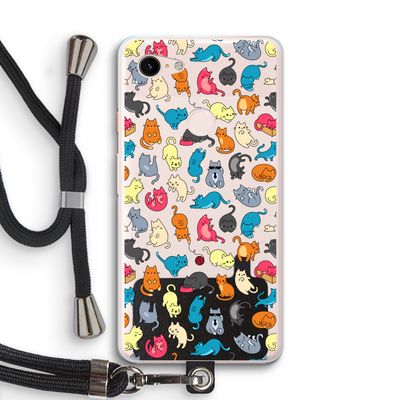 Kleurrijke katten: Pixel 3 XL Transparant Hoesje met koord