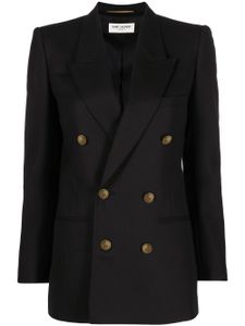 Saint Laurent blazer croisé à revers pointus - Noir