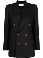 Saint Laurent blazer croisé à revers pointus - Noir - thumbnail