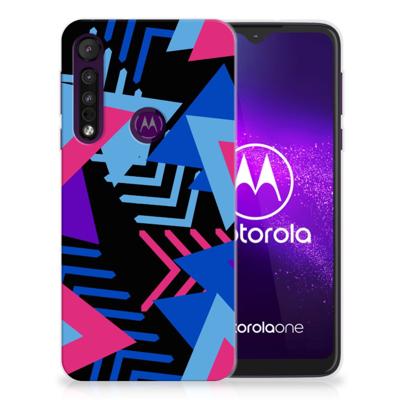Motorola One Macro | TPU Hoesje | Funky Triangle
