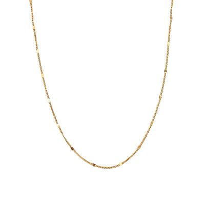 Ketting platte schake coin – Stainless Steel - Goud