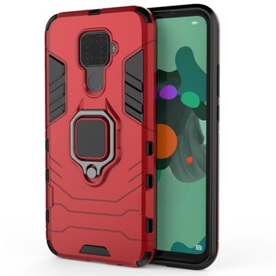 Voor Huawei Nova 5i Pro PC + TPU schokbestendige beschermhoes met magnetische ring houder (rood)