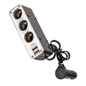 All Ride Autolader USB - 2 USB Poorten - Sigarettenaansteker Verdeler - 12/24 V - Zwart/Wit