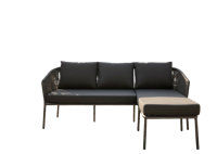 Limoges chaise longue set 2pcs anthracite steel/wicker anthracite Eurofar - Eurofar