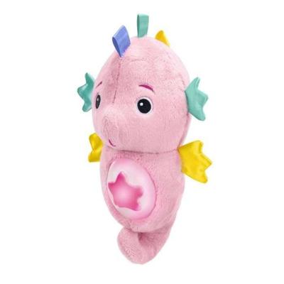 BABY EINSTEIN Babynachtlampje, roze zeepaardjesknuffel, reageert op babyhuil, muzikaal, lichtgevend, witte ruis, speenkoord