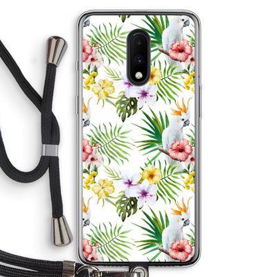 Gele kuif: OnePlus 7 Transparant Hoesje met koord