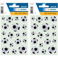 Stickers voetbal thema - 2x vel - 16 x 9 cm - 54 stickers - zwart/wit - stickervel - thumbnail