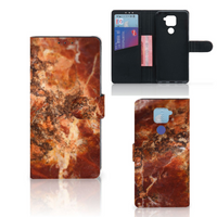 Xiaomi Redmi Note9 Bookcase Marmer Bruin - thumbnail