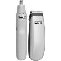 Baardreisset - WAHL - TRAVEL KIT - Trimmer op batterijen - Neus-/oorhaartrimmer - 6 standen - Grijs