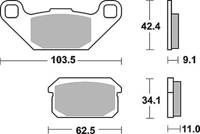 TRW Brake pad mcb 805 si sintered metal